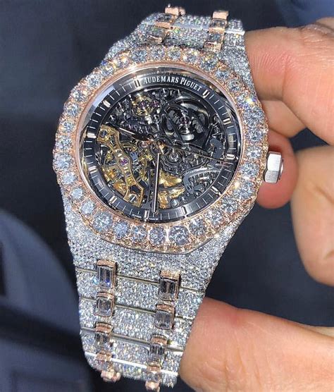 best audemars piguet replica iced out|ap skeleton iced out baguette.